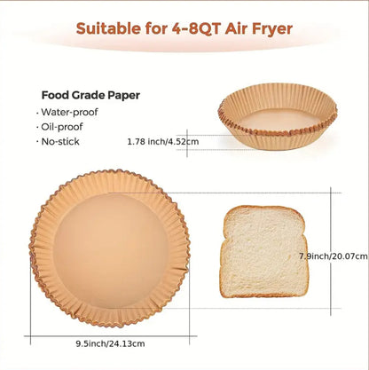 Air Fryer Liners x 100Pcs Non-Stick